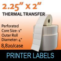 Thermal Transfer Labels 2.25" x 2" Perf